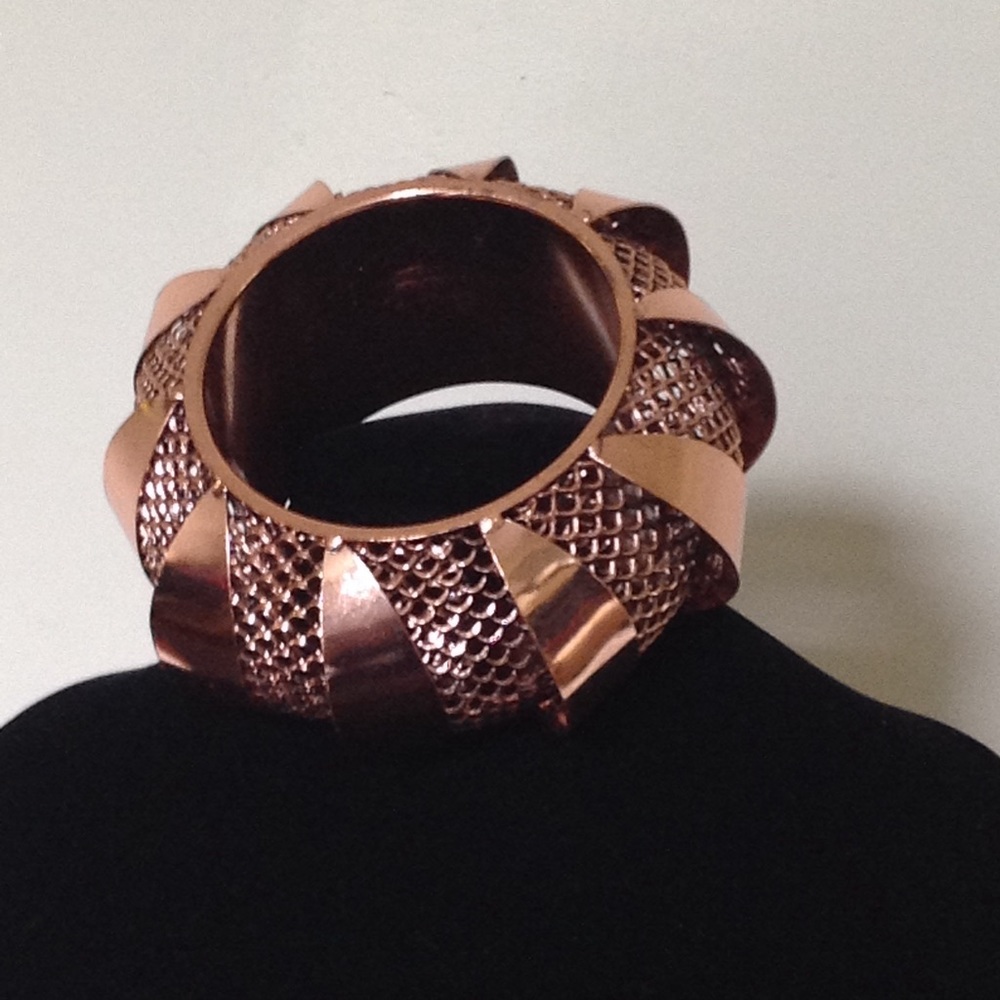 Rose gold statement bangle